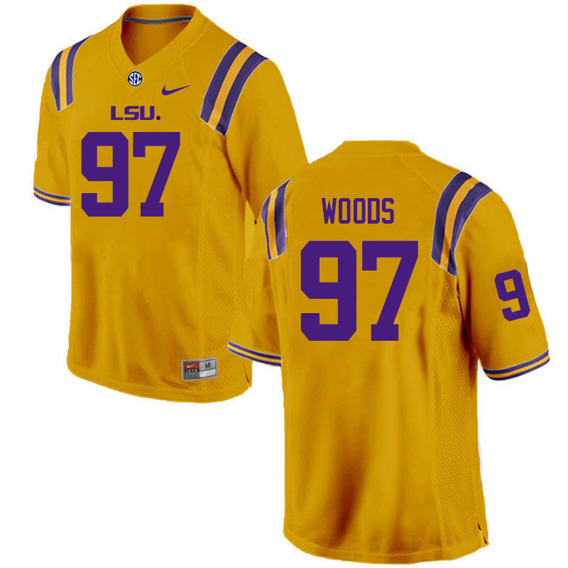 LSU Tigers #97 Al Woods College Football Jerseys Stitched Sale-Gold